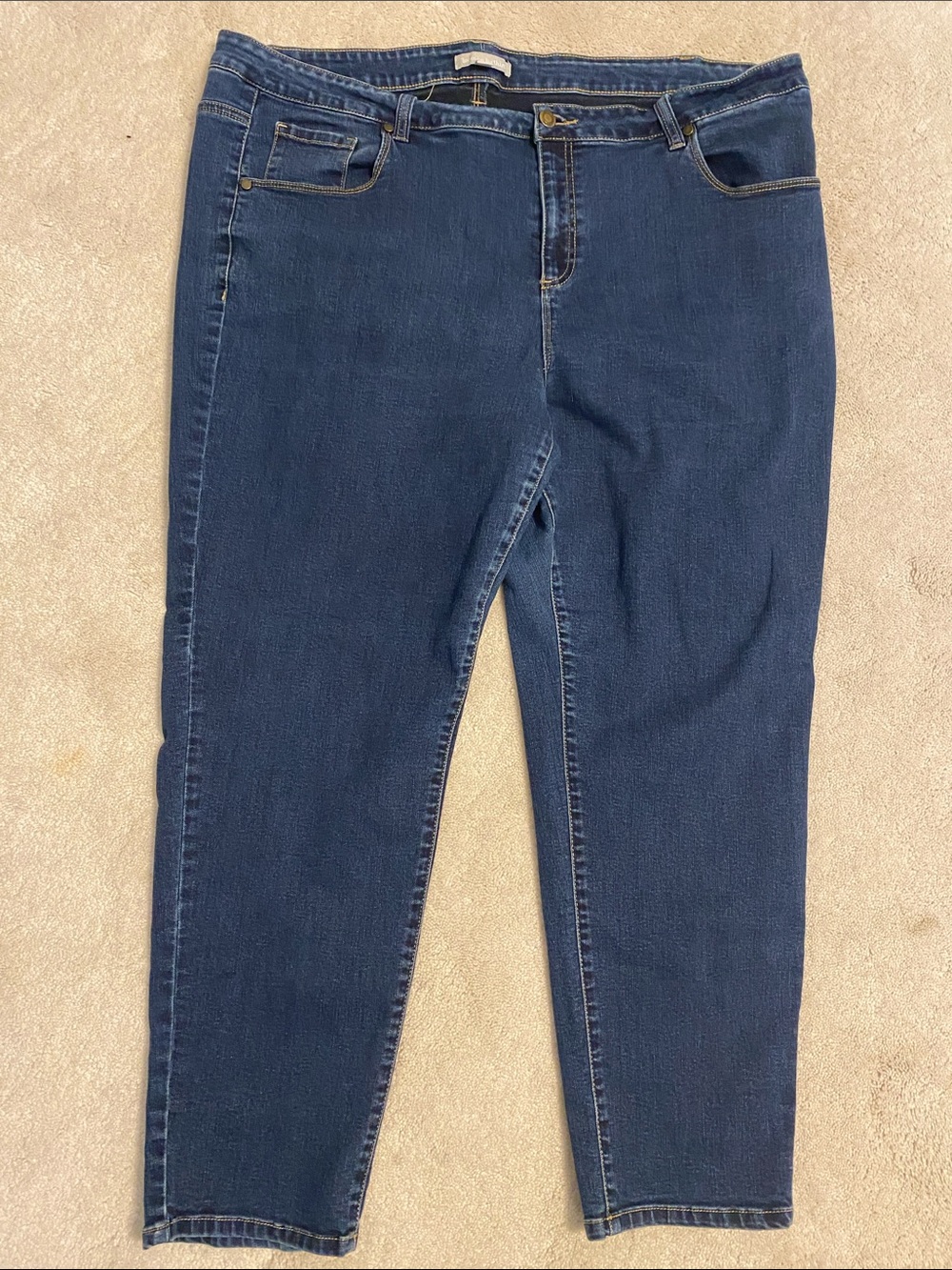 Woman Within Dark Indigo Straight Leg Jeans Size 24W